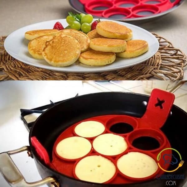 Pannkaksform - Pancake Maker - Silikon - 40 x 23 x 1,5 cm - 7 pannkakor på en gång - Praktiskt och säkert