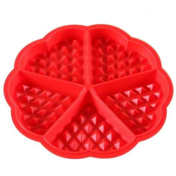 Våffelform - Silikonkök - Minirund - Röd - 17,5cm - Tål diskmaskin