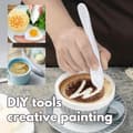 Miniatyrbild 2 av 4: Kaffeform, Elektrisk Latte Art-penna för kaffekaka, kryddpenna, tårtdekorering, kryddpenna - VIT[C2379]