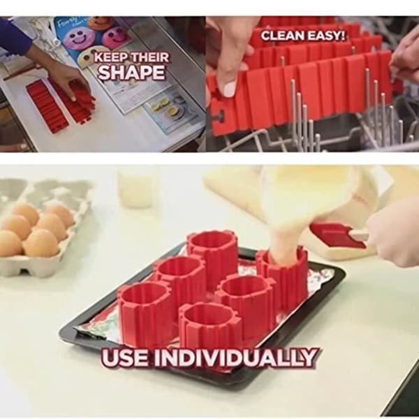 Set med 4st Magic Modular Cake Form för hjärtform och andra, röd silikonkaka (4st)
