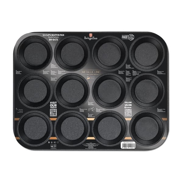 MUFFIN BAKING MOLDER x12 BERLINGER HAUS METALLIC ROSE GULD BH-6473