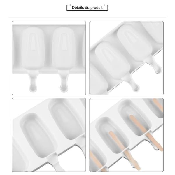 Sorbet Ice Mould 4 Eskimos Magnum silikon överlägsen kvalitet BPA-fri DIY hemmagjord glass + 20 träpinnar erbjuds!