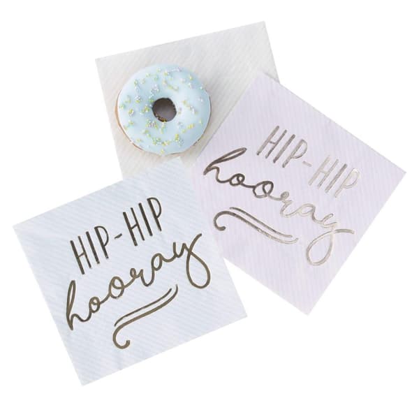 Servetter Pastell Hip Hip Hooray