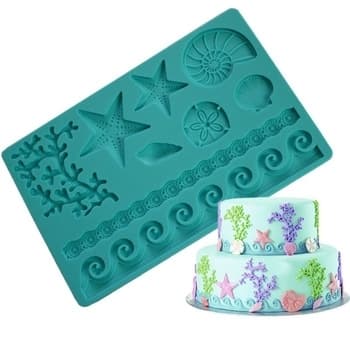 Hav Sjöstjänor Korall Sea Life Designs Silikonform Pressform Sockerpasta