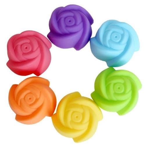 Rosformade Muffinsformar i Silikon 6-Pack Silikonformar Formar Runda Bullformar