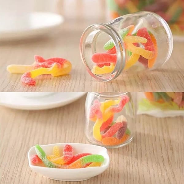 Godismaskar Gummy Worm Huggormar Geleormar Silikonform, Röd