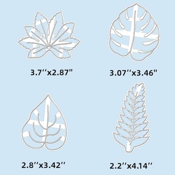 Tropiska Blad Utstickare 4st | Löv Utstickare Set