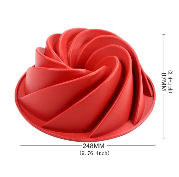 Spiral Bakform Sockerkaksform Silikonform Tårtform Lila/Röd