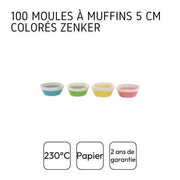 Pack med 100 pappersmuffinsformar 5 cm Zenker Smart Pastry