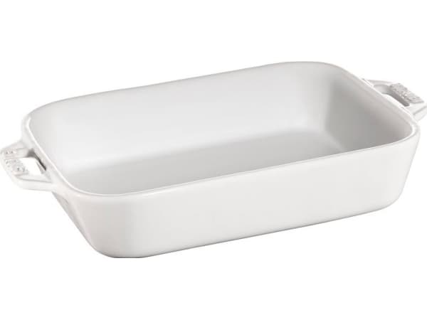 STAUB COOKING Rektangulær keramisk plate 1,1 ltr, hvit