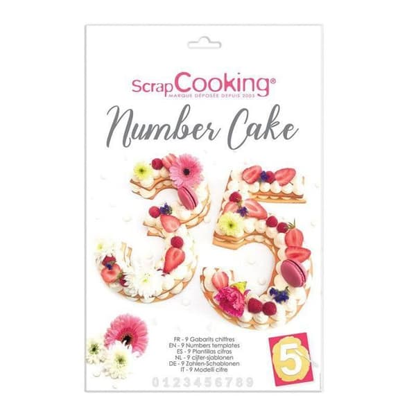 Tårtform - Scrapcooking - Nummerkakakit - 9 delar - Silikon - Kompatibel med frys