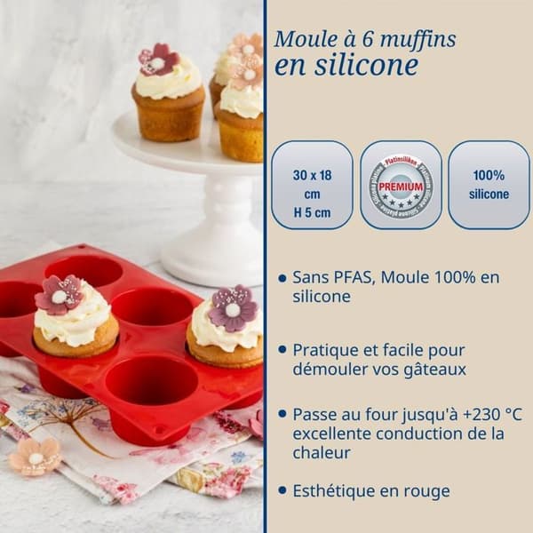 Muffinsform 6 fack 30 x 18 cm Dr.Oetker Flexxibel Love