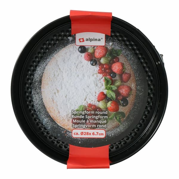 Kakform Alpina Slirsäker Rund Svart Stål Ø 28 x 6,7 cm