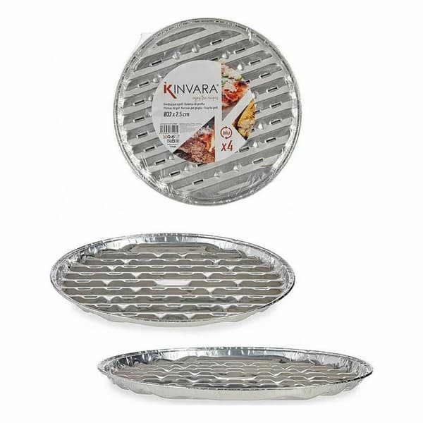 Pizzaform Kinvara 64300 Sølv Aluminium 32 x 3 x 32 cm Engangsbruk Pizza (24 enheter)