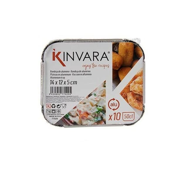 Ruokatarjottimen setti Kinvara 16144 Alumiini 14,5 x 7,5 x 12,5 cm Kertakäyttöinen Kannellinen (12 osaa)