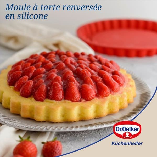 Röd silikonpajform 26 cm Dr. Oetker Flexxibel Love