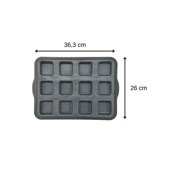 Muffinsform 12 kvadrater i silikon glasfiber Zenker