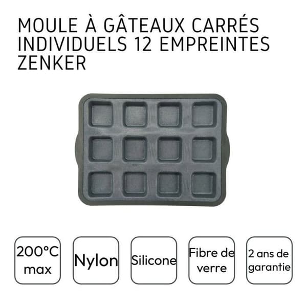 Muffinsform 12 kvadrater i silikon glasfiber Zenker