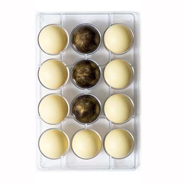Chokladform Pralinform Halvklot 12st Dome Polykarbonat - Decora