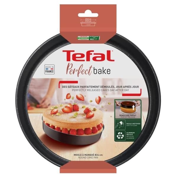 TEFAL Success Springform 26 cm, Non-stick beläggning, Tillverkad i Frankrike, Tobak J1609702