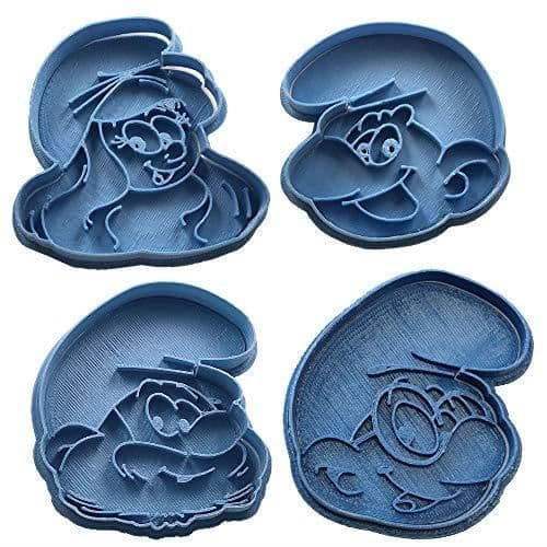 Cuticuter Schtroumpfs Kakform, Blå, 16 x 14 x 1.5 cm, Set med 4 CGPACKPITUFO