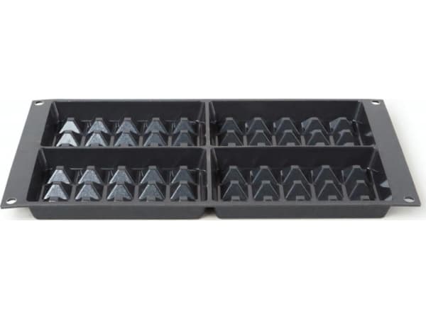 Patisse vaffelform 29 x 17 cm, sort silikon, 4 rom