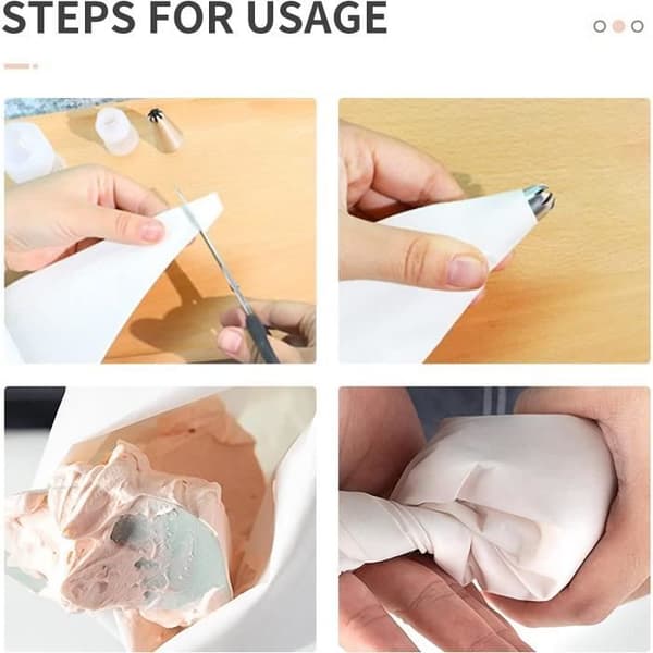 6st Professionell Piping Bag Kit Återanvändbar Piping Bag-DIY Cupcake and Muffin Cakes