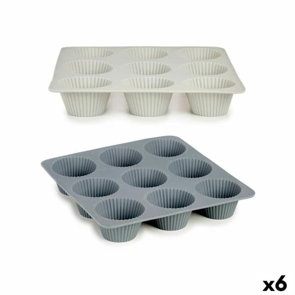 Muffinsbricka Kinvara HH421 Ljusgrå Mörkgrå 22 x 3 x 22 cm Magdalenas (6 antal)