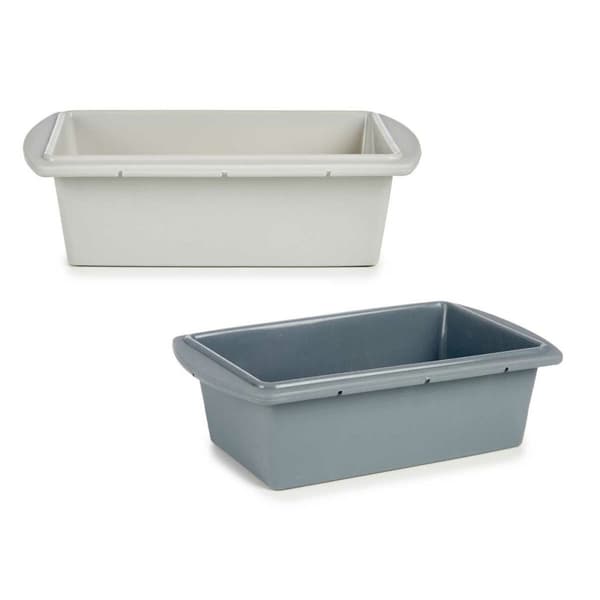 Bageform til bagværk Kinvara HH038 Lysegrå Mørkegrå Silikone 1,5 L 16 x 7 x 27,5 cm Svampekage (6 enheder)