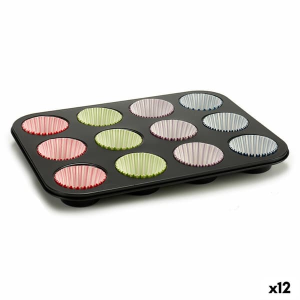 Muffinsbricka Kinvara 55011 Multicolour 7 x 7 x 3 cm 35 x 3 x 26,5 cm Ugnsplåt (12 antal)