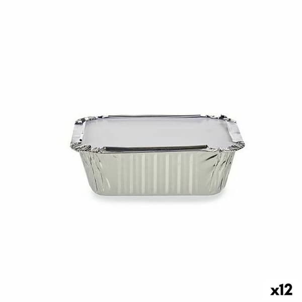 Set med matbrickor Kinvara 16144 Aluminium 14,5 x 7,5 x 12,5 cm Disponibel Med lock (12 antal)