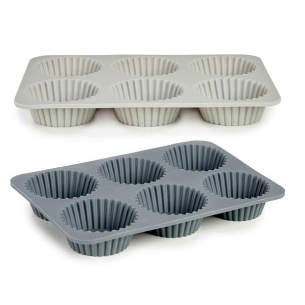 Muffinsbricka Kinvara HH341 Ljusgrå Mörkgrå 25,5 x 3 x 17,5 cm Magdalenas (6 antal)