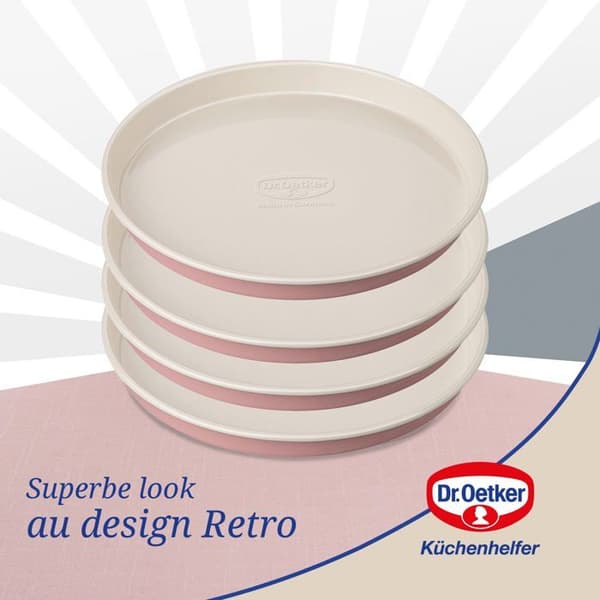 Tårtm önster - DR. OETKER - 4654 - Set av 4 - Stål - Diameter 17 cm - Rosa-kräm