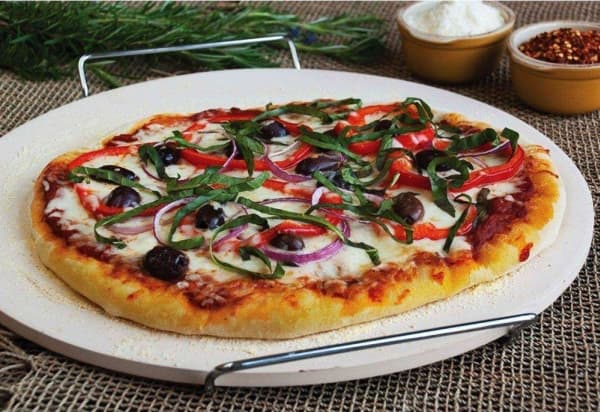 Utmärkt Husgeråd PIZZA rund bakform av sten + stativ