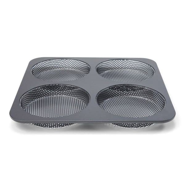 Hamburgarform - PATISSE - 4 avtryck - Perforerat stål - Non-stick - 28 x 28 cm