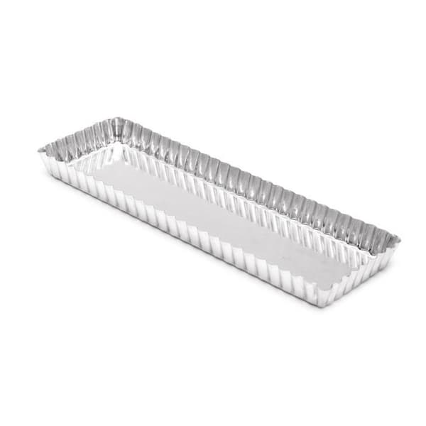 Tartform - Mirontaine - 35x11cm - Vit plåt - Silverfärgad - Metall