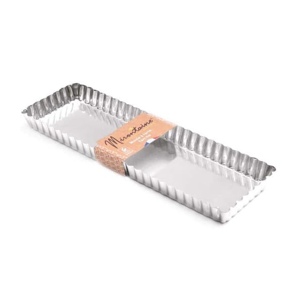Tartform - Mirontaine - 35x11cm - Vit plåt - Silverfärgad - Metall