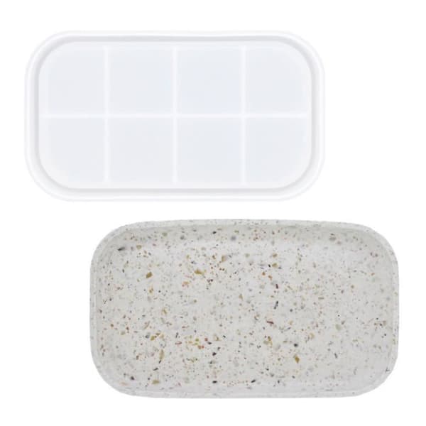 Silikonform - Jesmonite - Rektangulär - 26,4cm x 15,1cm x 2,2cm - 1 styck - Fraktas från Frankrike