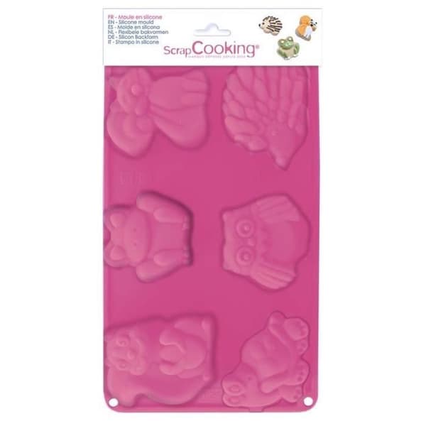 Siliconeform - Ospecificerad - 6 skogsdjur - Flexibel - Nonstick - Inkluderar receptkort