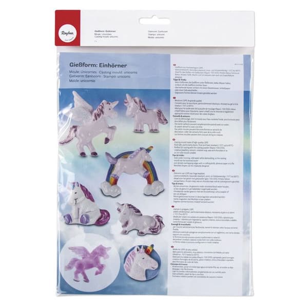 Silikonform - Enhörningar - 6 Motivo - 5-6 cm - Kompatibel med frys - Diskmaskinssäker