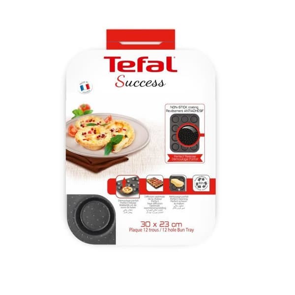 TEFAL Success 12-håls tallrik 23x30 cm, Non-stick beläggning, Made in France, Tobacco J1602802
