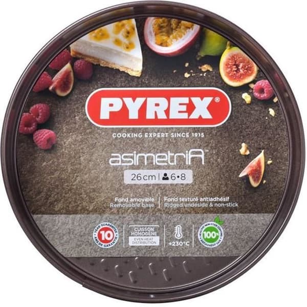Kantad form - PYREX - 1452007 - Rund - Kolstål - Non-stick - 26 cm
