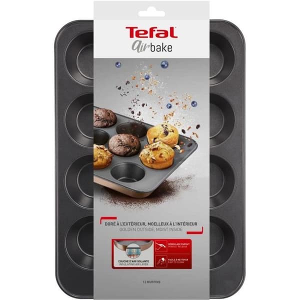 TEFAL Airbake 12 muffinspanna - 29x41 cm - stål
