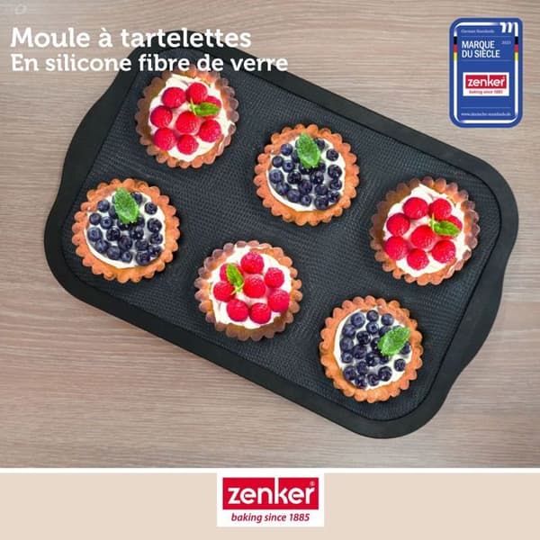 Moule 6 mini tartelettes 28 x 18 cm Zenker Silikon fiberglas