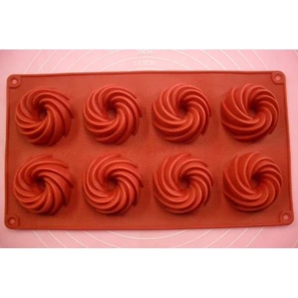 SILIKONFORM 8 PETITS FOURS / MINI TORNADOER 28 X 18 CM