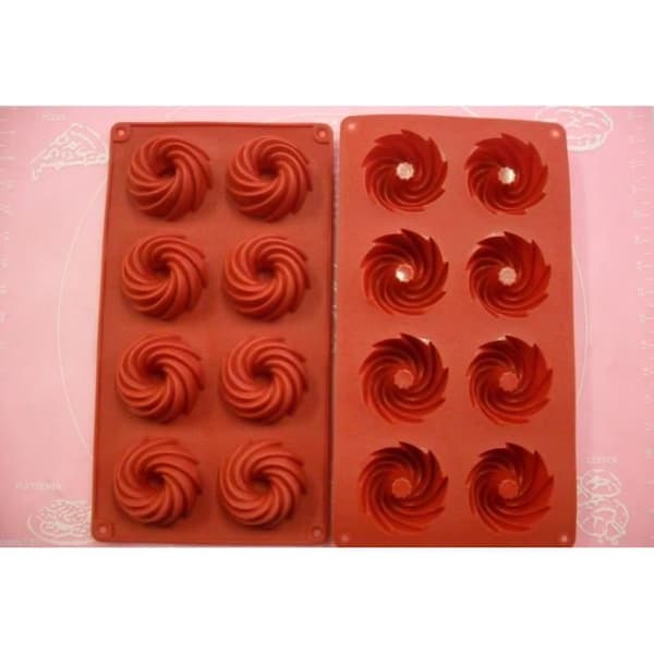 SILIKONFORM 8 PETITS FOURS / MINI TORNADOER 28 X 18 CM