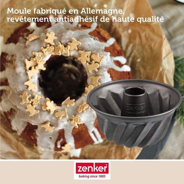 Moule à kouglof - ZENKER - Mini 18 cm - Rostfritt stål - Non-stick - För 4 personer