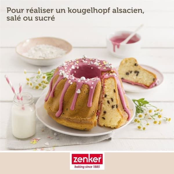 Moule à kouglof - ZENKER - Mini 18 cm - Rostfritt stål - Non-stick - För 4 personer