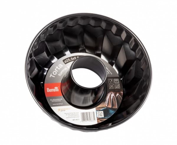 Kakekapsler form z tuleją Czarna Non-Stick 25,5 cm