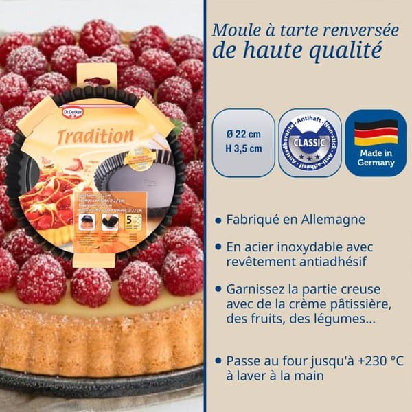 Tårtform - Dr Oetker - 22 cm - Non-stick - Värmeledningsförmåga - Rostfritt stål
